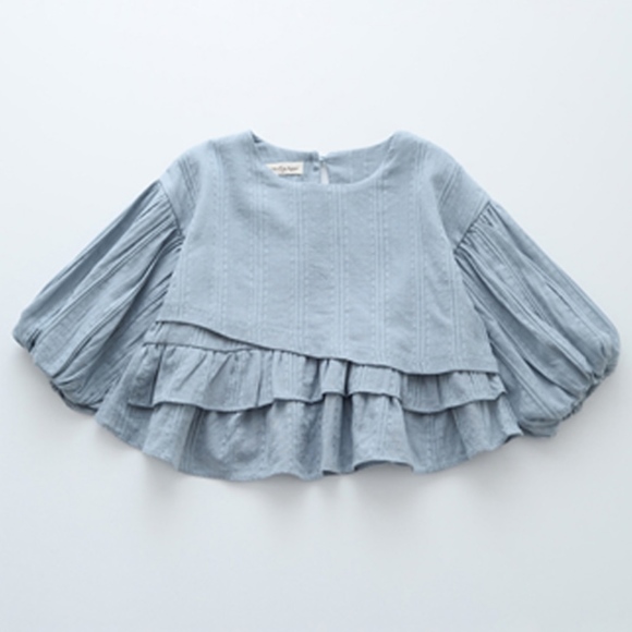 ContiKids Other - Girls Long Bell Sleeve Ruffle Cotton Blouse Shirts